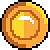 Een gouden pixel-munt uit een retro-videogame op een zwarte achtergrond